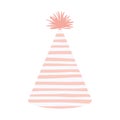 Light pink color silhouette party hat with several lines decoratives