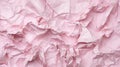 Light pink crumpled paper texture background for banner. Light colored old creased and wrinkled paper abstract