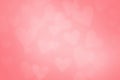 Light pink defocused hearts background illustration for Valentine\'s Day or Mother\'s Day holidays Royalty Free Stock Photo