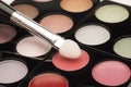 Light pink eye make up with a brush Royalty Free Stock Photo