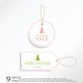 Light pink green christmas circle logo label Royalty Free Stock Photo