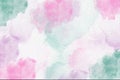 Light pink and green watercolor, ink, abstract background texture. Brush strokes on canva Royalty Free Stock Photo