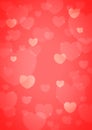 Light pink heart bokeh, love background Royalty Free Stock Photo