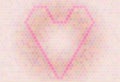 Light pink heart colored hexagon background