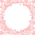 Light Pink Hearts Circular Round Frame