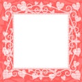 Light Pink Hearts Square Frame
