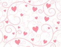 Light Pink Hearts Vine Background