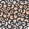 Light pink leopard spots on gray seamless pattern Royalty Free Stock Photo