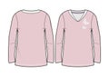 Light pink long-sleeved T-shirt