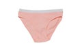 Light pink panties isolated on a white background. Minimal concept of women`s underwear Royalty Free Stock Photo