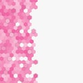 Light pink random hexagon mosaic tiles background.