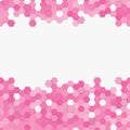 Light pink random hexagon mosaic tiles background.