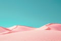 Light pink sand dunes against a deep turquoise sky providing an abstract minimal backdrop Royalty Free Stock Photo