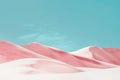 Light pink sand dunes against a deep turquoise sky providing an abstract minimal backdrop Royalty Free Stock Photo