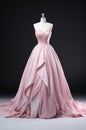 Light pink wedding dress on a mannequin. Royalty Free Stock Photo