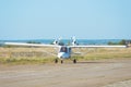 Light plane on the runway