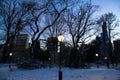 Light pole at Central Park and buildings Royalty Free Stock Photo