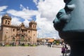 Light pole with a puma sculpture in Cusco Peru.