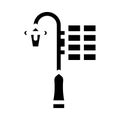 light pole with solar panel glyph icon vector illustration Royalty Free Stock Photo
