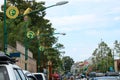 Light poles with beautiful asian-style design on the street