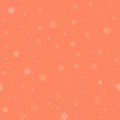 Light polka dots seamless pattern on coral background