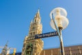 Light post with Neus Rathaus Royalty Free Stock Photo
