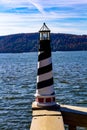 Light Post in the view the Hudson River