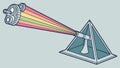 Light Prism Refraction with Vibrant Rainbow Spectrum, vector design Generative AI Royalty Free Stock Photo