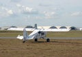 Light private airplane taxiing