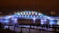 Light Projection of the Kerch Strait Bridge in Krylatskoye Royalty Free Stock Photo