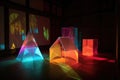 light projection on moving geometric objects
