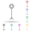 light projector multi color style icon. Simple thin line, outline vector of cinema icons for ui and ux, website or mobile Royalty Free Stock Photo