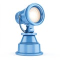Stylish Blue Spotlight on Stand, Professional Studio Lighting Equipment Royalty Free Stock Photo
