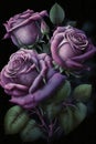 light purple color bunch of beautiful rose generative AI