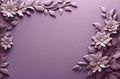 A light purple design background with ornamental flowers, AI generated