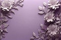 A light purple design background with ornamental flowers, AI generated