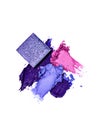 Light purple eyeshadow palette with glitter. Royalty Free Stock Photo