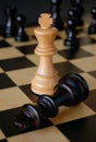 Light Queen Defeats Dark Queen Chess Piece Royalty Free Stock Photo