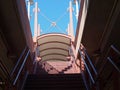 A Light Rail Platform upstairs underthe gullwings Royalty Free Stock Photo