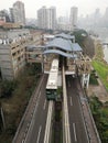 Light Rail Train Station and Train