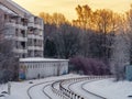 Light railway track in Oslo, Norway Royalty Free Stock Photo