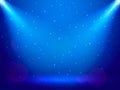 Light rays on a blue background. Vector stock illustration Royalty Free Stock Photo