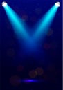 Light rays on a blue background. Vector stock illustration for poster Royalty Free Stock Photo