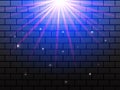 Light rays on a blue brick background. Vector stock illustration for poster Royalty Free Stock Photo