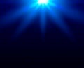 Light rays on a blue brick background. Vector stock illustration for poster Royalty Free Stock Photo