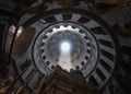 Light rays through the dome of the Church of the Holy Sepulcher - Stone of Unction in Jerusalem, Israel Royalty Free Stock Photo