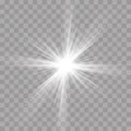 Light rays flash effect of sun star shine radiance Royalty Free Stock Photo