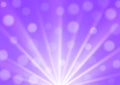 Vector Abstract Glistening Light Rays and Blurring Bokeh Blast in Purple Gradient Background Royalty Free Stock Photo