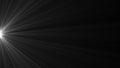 Light rays isolated on black background. White spotlight on stage, with rays isolated on dark background, for blend mode Royalty Free Stock Photo