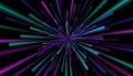 Light rays. Neon Explosion radial lines background. Circular geometric space background.